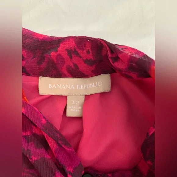 Banana Republic Fuchsia, Pink, Purple and Orange Patterned Tank - Picture 7 of 16